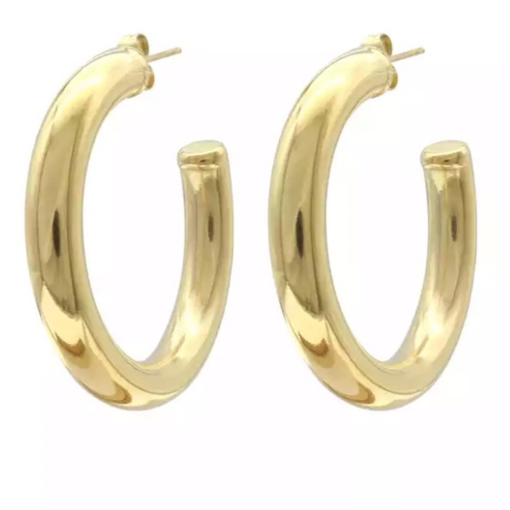 14K Gold Plated Stainless Steel Hoop Earrings
